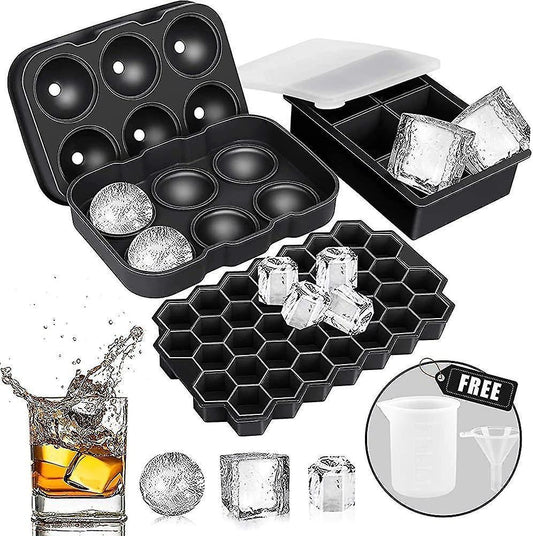 Ice Cube Mold, Silicone Ice Cube Mold, Aibast Ice Cube Mold With Lid, Large Ice Gift V1263-JX-1973