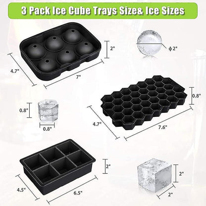 Ice Cube Mold, Silicone Ice Cube Mold, Aibast Ice Cube Mold With Lid, Large Ice Gift V1263-JX-1973