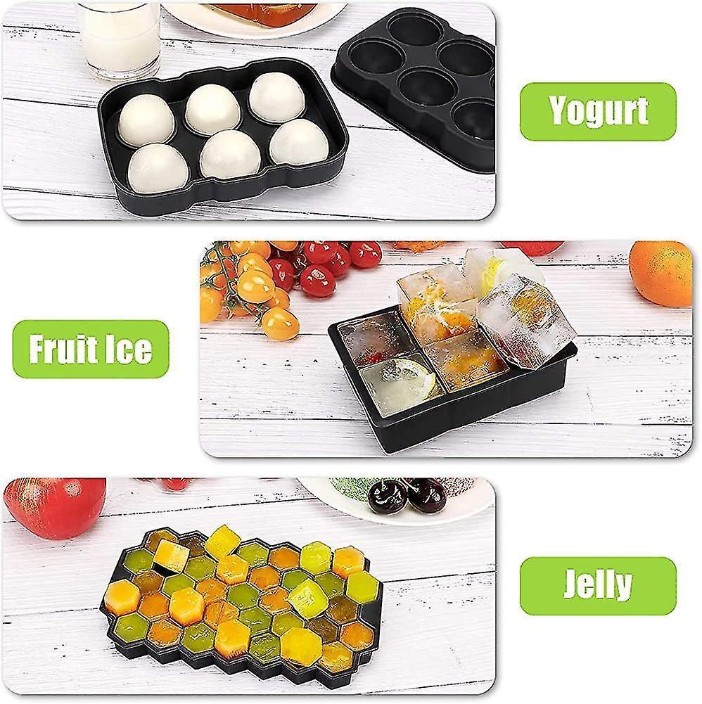 Ice Cube Mold, Silicone Ice Cube Mold, Aibast Ice Cube Mold With Lid, Large Ice Gift V1263-JX-1973