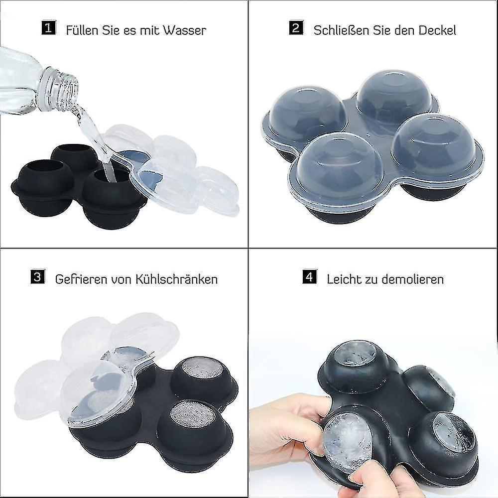 Ice Cube Mold In Pink Shape, Ice Ball Molds 4 Pieces Ice Cube Container Silicone V1263-JX-1980