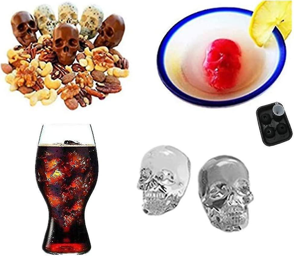 3d Skull Ice Tray Skull Silicone Moulds Skull Flexible Silicone Ice Cube Mould V1263-JX-1982