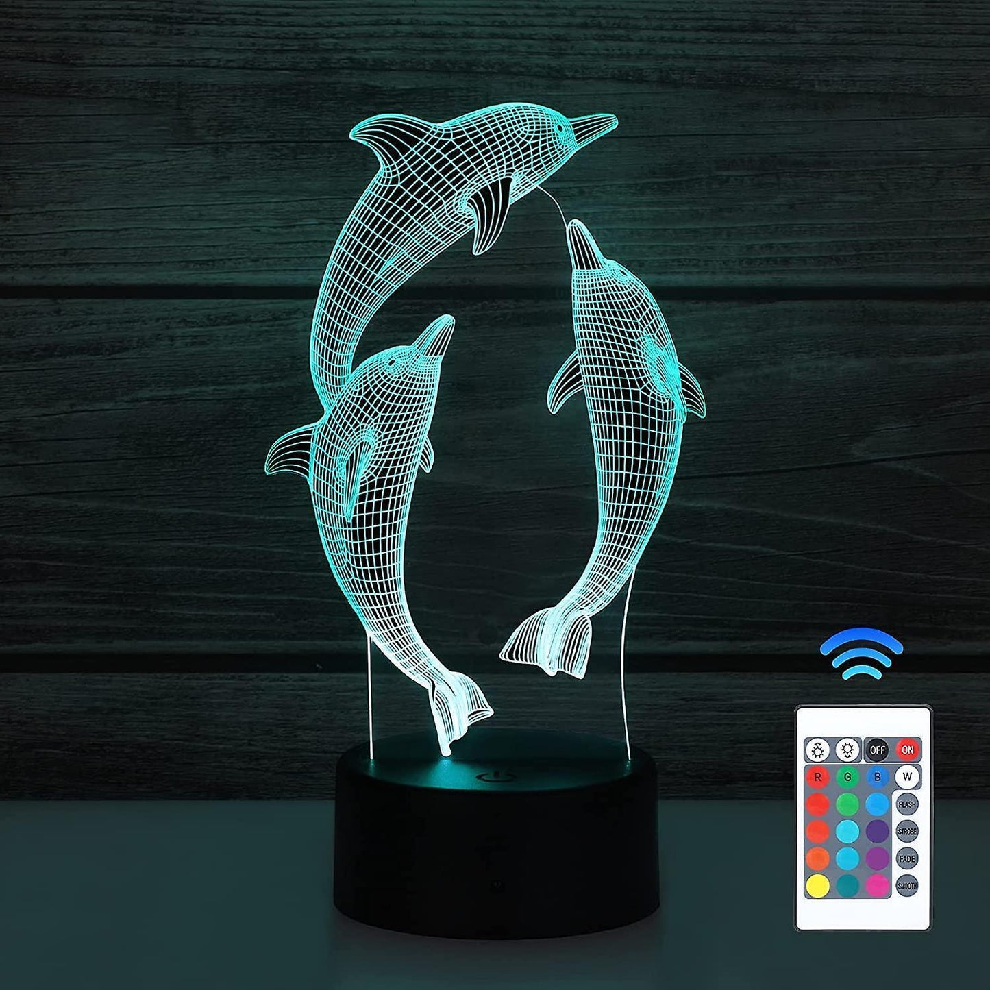 3D Night Light babies, 3D Illusion Lamp 16 Colors Change With Remote Control V1263-JX-1987