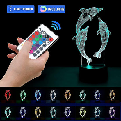 3D Night Light babies, 3D Illusion Lamp 16 Colors Change With Remote Control V1263-JX-1987