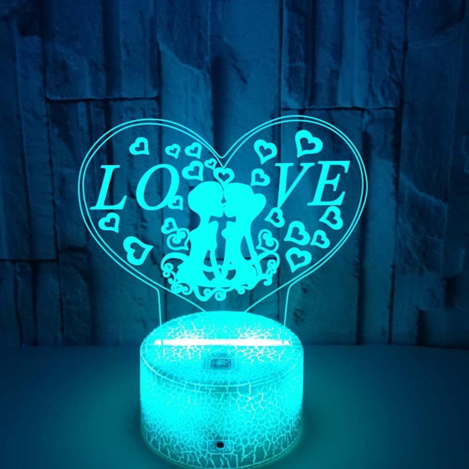 Love 3D night light 3D Illusion Acrylic Lamp Visu V1263-JX-1988