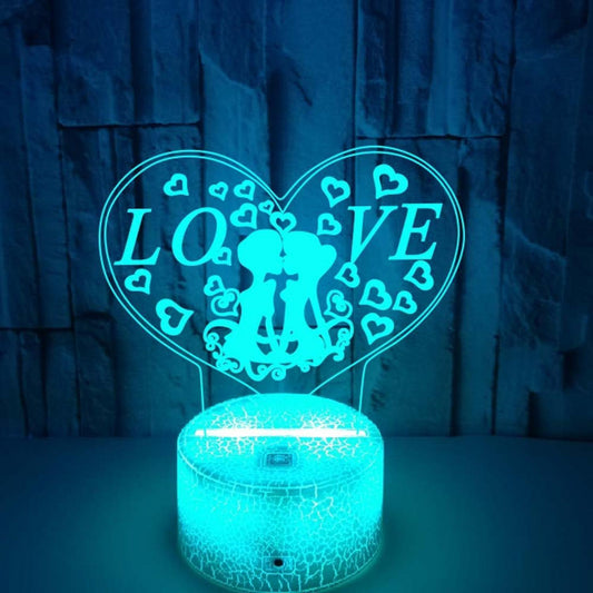 Love 3D night light 3D Illusion Acrylic Lamp Visu V1263-JX-1988