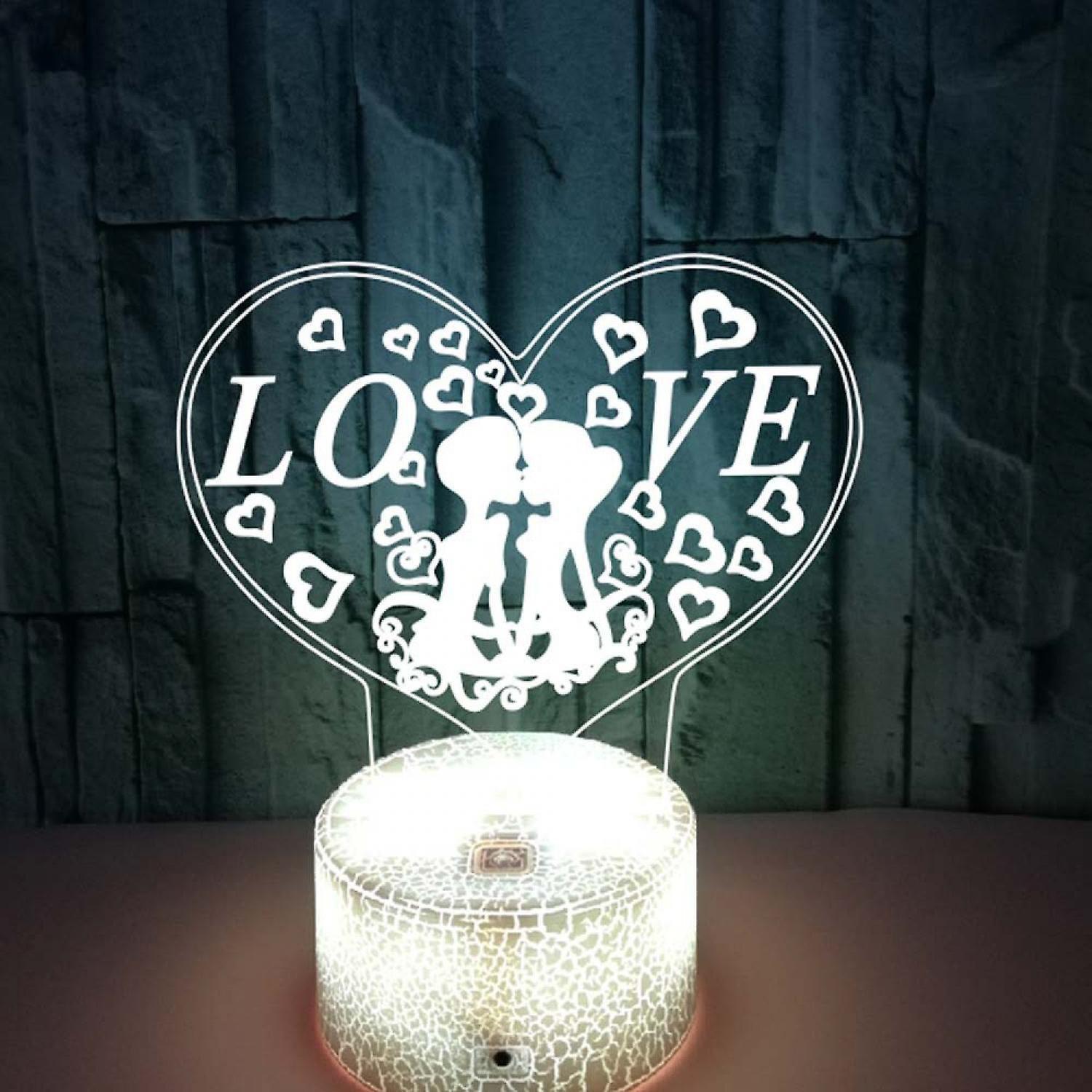 Love 3D night light 3D Illusion Acrylic Lamp Visu V1263-JX-1988