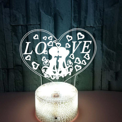 Love 3D night light 3D Illusion Acrylic Lamp Visu V1263-JX-1988