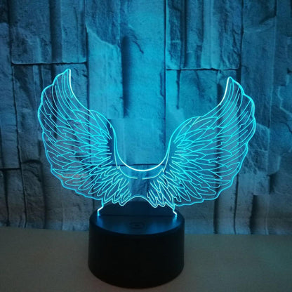 3D Angel Wing Night Light Lamp Illusion Night Ligh V1263-JX-1990