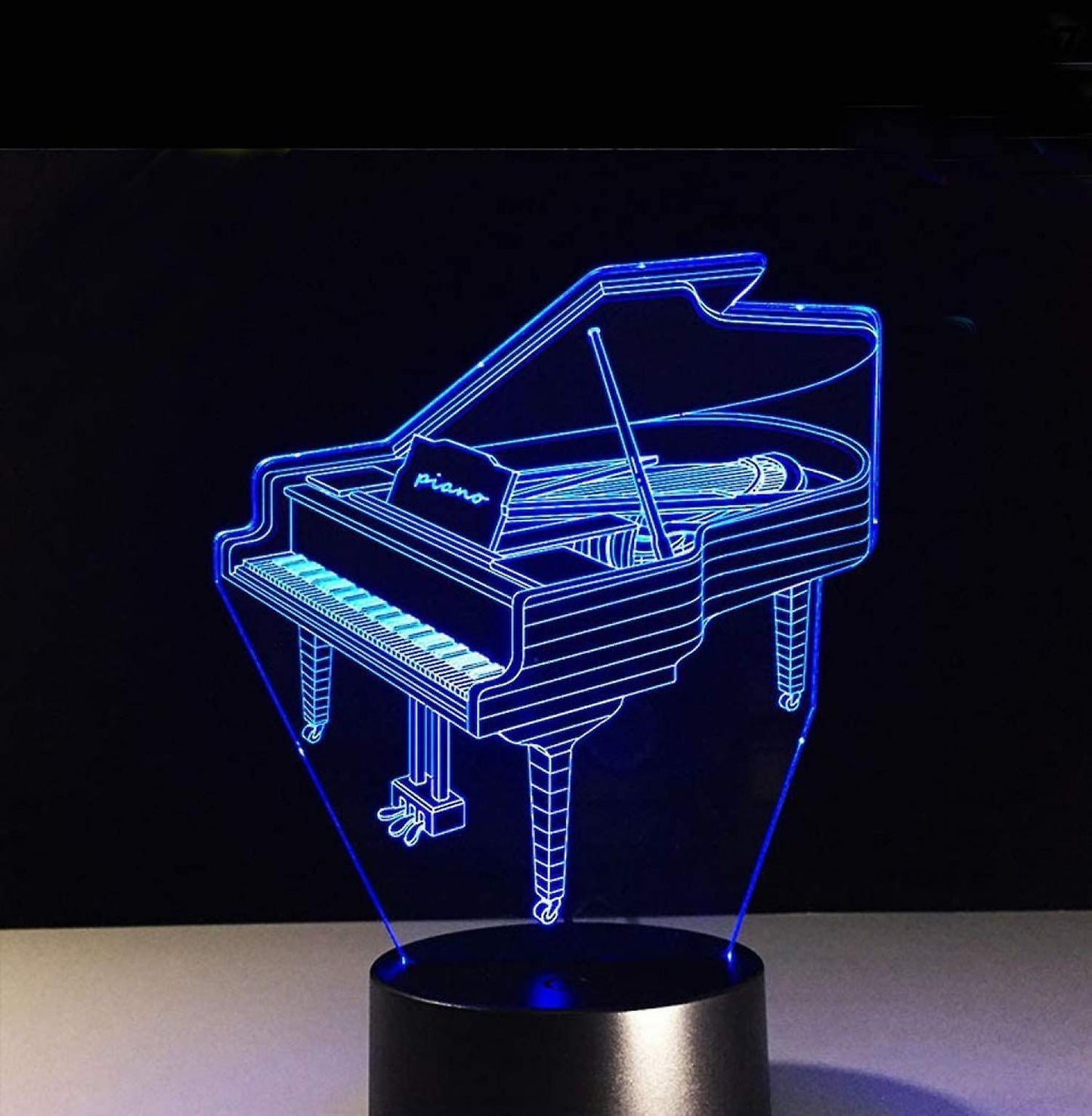 3D Lamp Illusion Piano Night Light Decor 16 Colors V1263-JX-1991