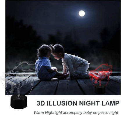 3D Lamp Illusion Piano Night Light Decor 16 Colors V1263-JX-1991