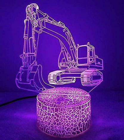 JUSCH 3D Excavtor Car Truck Night Light Table Desk Optical Illusion V1263-JX-1992