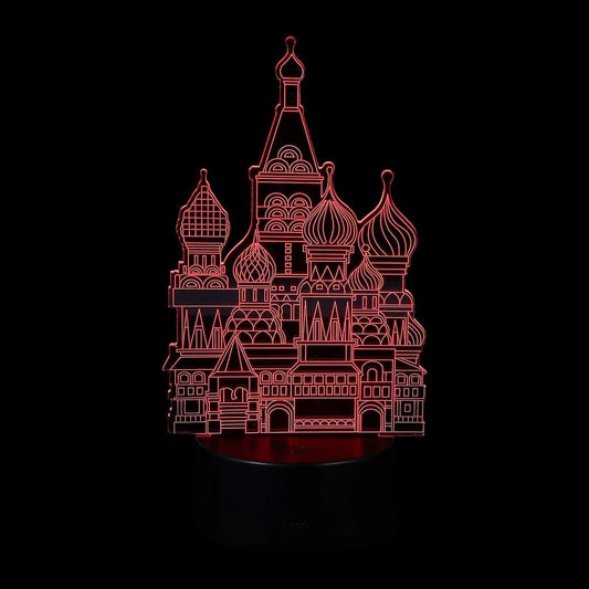 Black Table Decor 1 Set 3D Castle Night Light 3D Optical Illusion Night Lamp Decorative Bedside Light V1263-JX-1997