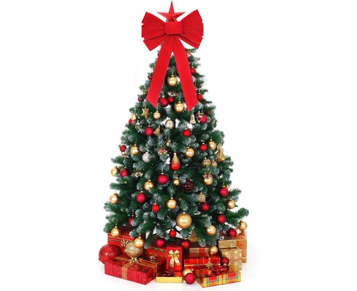 Christmas Decorations, Red Flannelette Christmas Bow V1263-JX-200