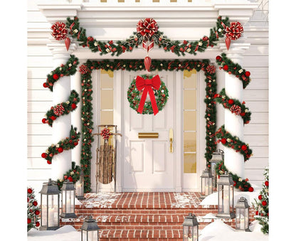 Christmas Decorations, Red Flannelette Christmas Bow V1263-JX-200