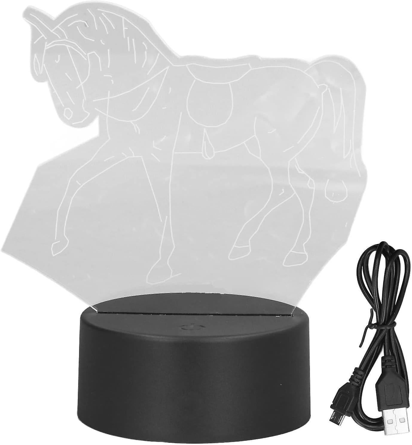 Horse Night Light, 3D Illusion Lamp, LED Light Optical Illusion Lamp with 7 Colors Changing Touch V1263-JX-2000