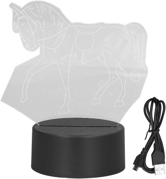 Horse Night Light, 3D Illusion Lamp, LED Light Optical Illusion Lamp with 7 Colors Changing Touch V1263-JX-2000
