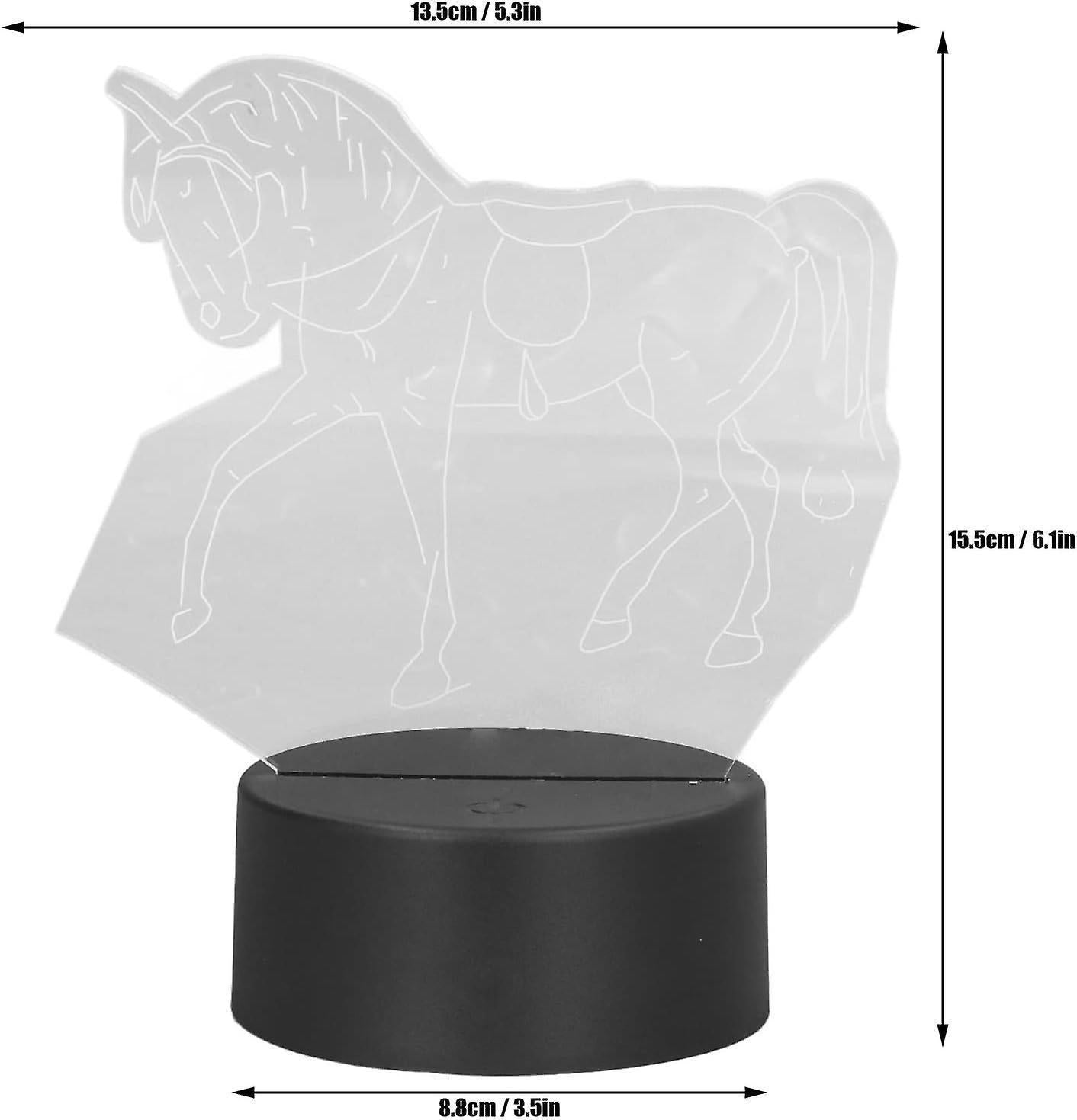 Horse Night Light, 3D Illusion Lamp, LED Light Optical Illusion Lamp with 7 Colors Changing Touch V1263-JX-2000