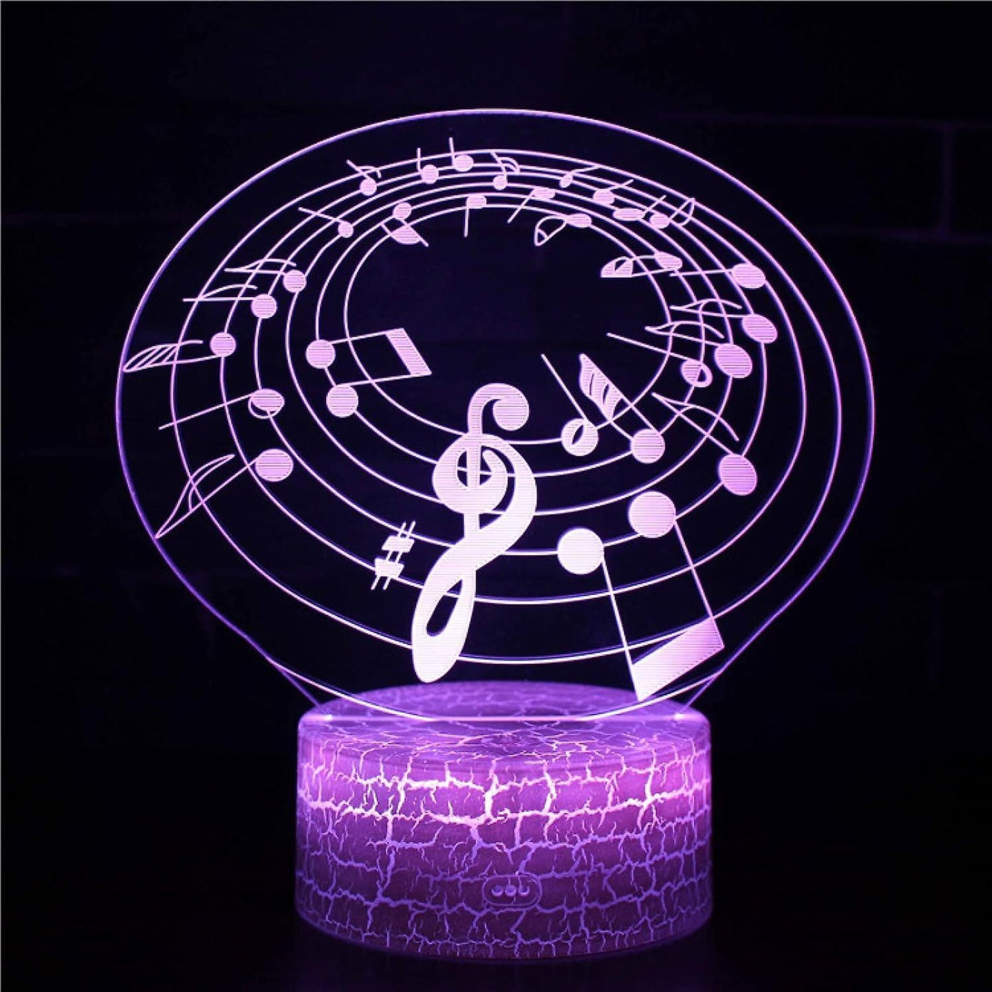 3D Optical Lamp Illusion Night Light Polyphonic Notes 3D Table Lamp babies babies Birthday Gift Creative V1263-JX-2003