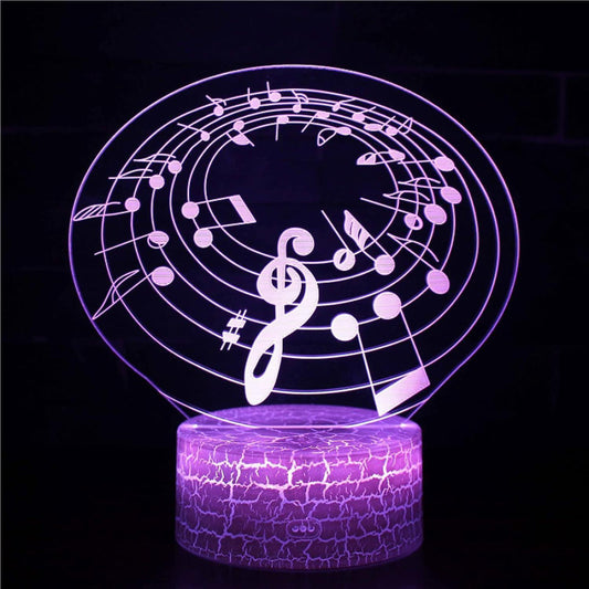 3D Optical Lamp Illusion Night Light Polyphonic Notes 3D Table Lamp babies babies Birthday Gift Creative V1263-JX-2003