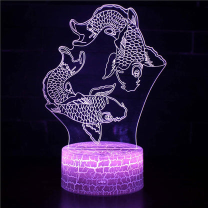 3D Optical Lamp Illusion Night Light Fat Fish 3D Table Lamp babies babies Birthday Gift Creative Light Gift V1263-JX-2006