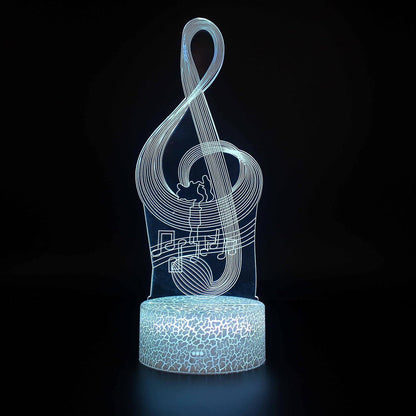 3D Optical Lamp Illusion Night Light Polyphonic Notes 3D Table Lamp babies babies Birthday Gift Creative V1263-JX-2011