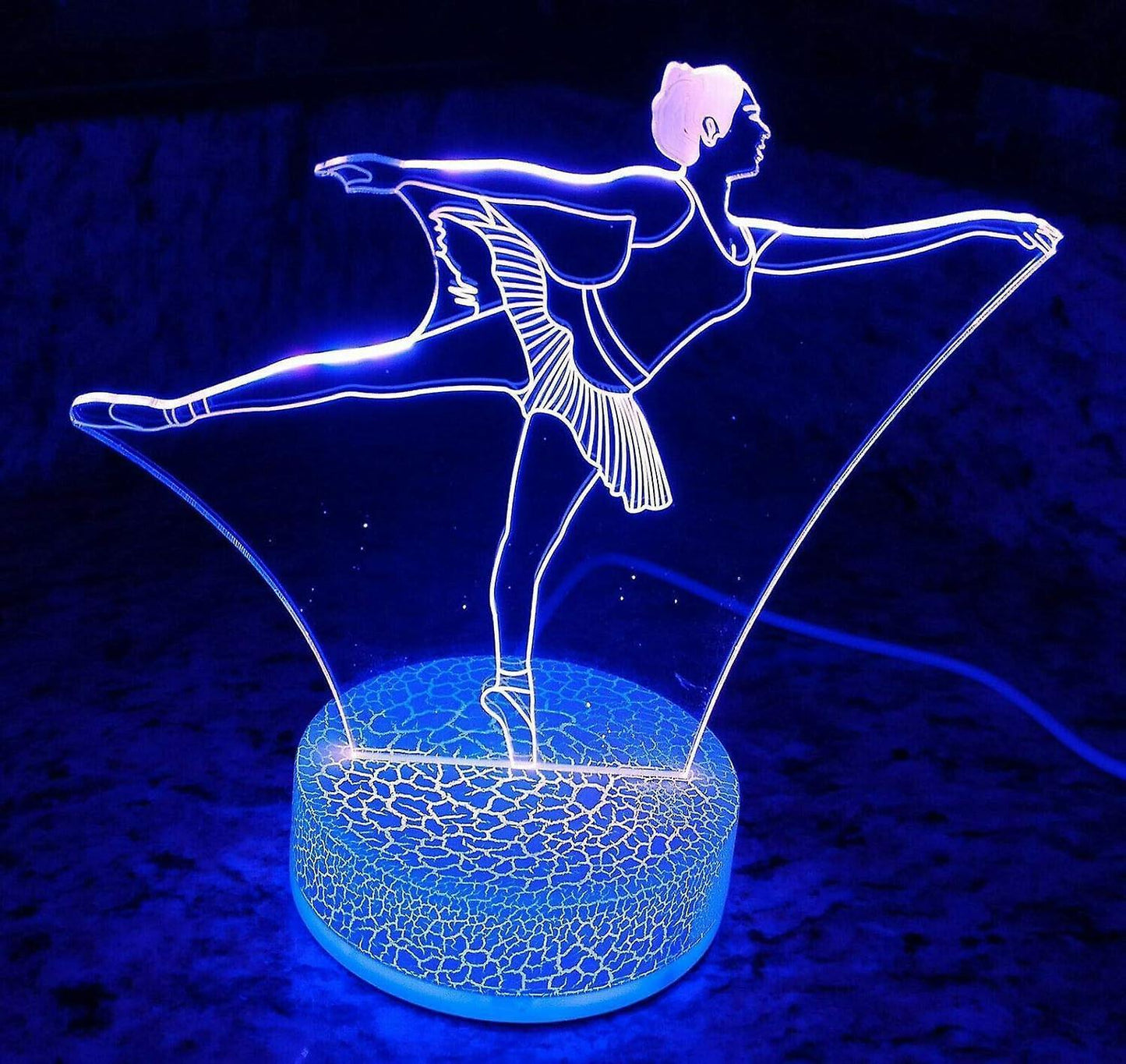 3D Ballet Night Light Led Touch Switch Decor Table Desk Optical Illusion Lamps 7 Color Changing Lights LED V1263-JX-2013