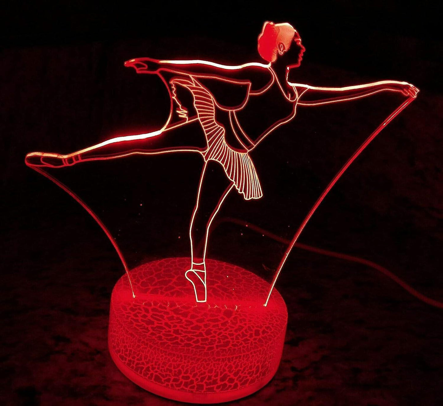 3D Ballet Night Light Led Touch Switch Decor Table Desk Optical Illusion Lamps 7 Color Changing Lights LED V1263-JX-2013