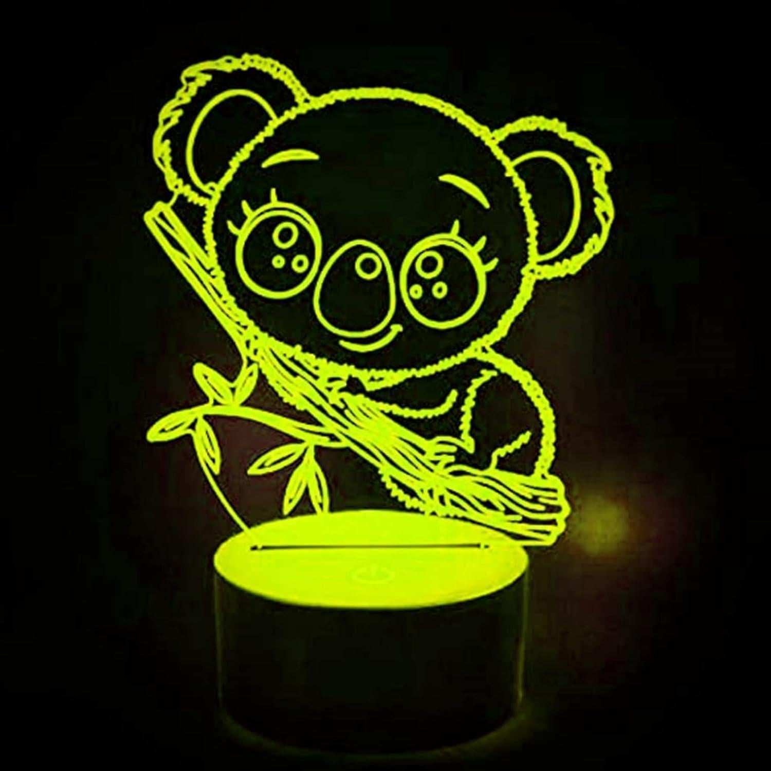 3D Koala Bear Night Light Table Desk Optical Illusion leld Lamps 7 Color Changing Lights LED Table Lamp Xmas V1263-JX-2015