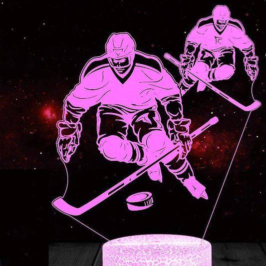 3D Ice Hockey Player Night Light Table Desk Optical Illusion Lamps 7 Color Changing Lights LED Table Lamp V1263-JX-2018
