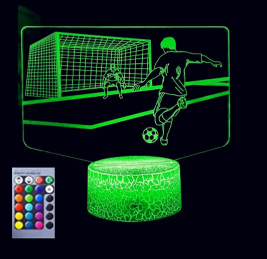 3D Football Soccer Night Light Table Desk Optical Illusion Lamps 16 Color Changing Lights LED Table Lamp Xmas V1263-JX-2020