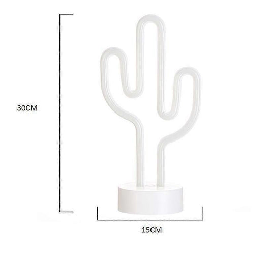 Cactus Neon Sign Night Light Lamp With Holder Base Decorative Marquee Signs Light Battery Operated Wall V1263-JX-2028