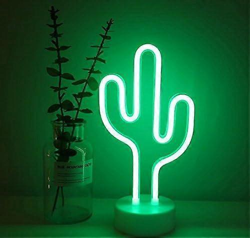 Cactus Neon Sign Night Light Lamp With Holder Base Decorative Marquee Signs Light Battery Operated Wall V1263-JX-2028