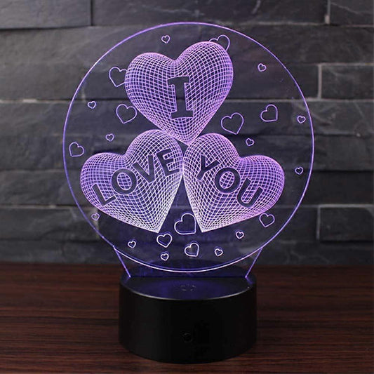 3D Illusion Lamps LED 7 Colors Changing Night Light Touch Switch for Bedroom Home Decor Wedding Birthday V1263-JX-2031