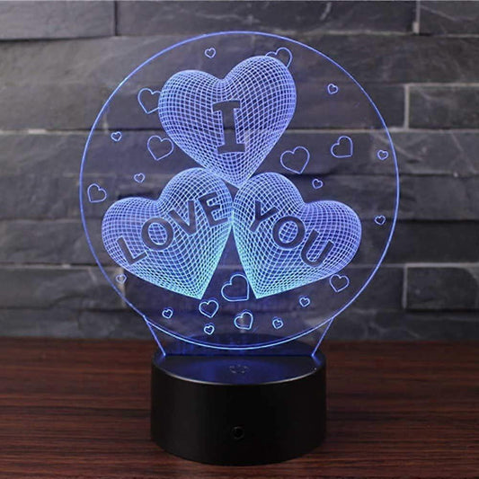 3D Illusion Lamps LED 7 Colors Changing Night Light Touch Switch for Bedroom Home Decor Wedding Birthday V1263-JX-2031