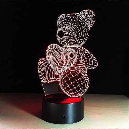 3D Optical Illusion Lamp LED 7 Colors Touch Switch Changing Night Light For Bedroom Home Decoration V1263-JX-2032