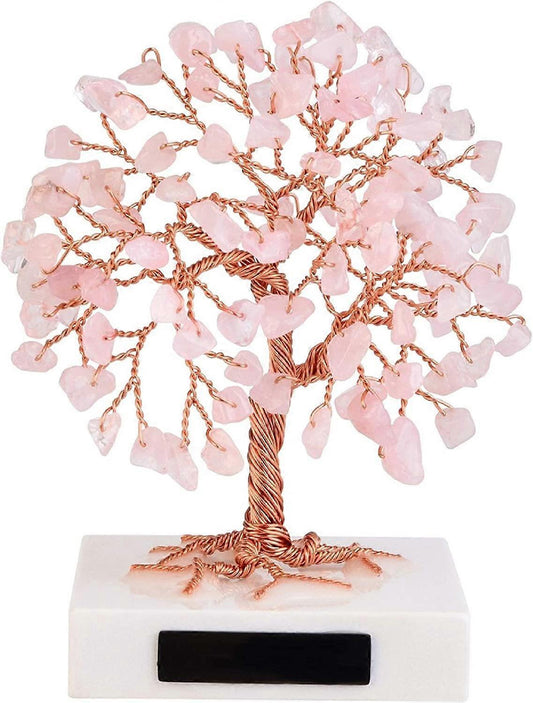 Chakra Tree of Life Feng Shui Decoration Tree of Happiness Crystal Meditation Marble Base Multicolor Small V1263-JX-2034