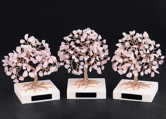 Chakra Tree of Life Feng Shui Decoration Tree of Happiness Crystal Meditation Marble Base Multicolor Small V1263-JX-2034
