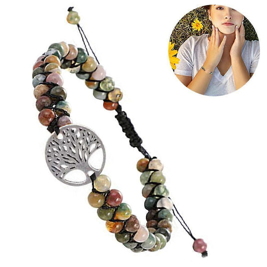 Healing Crystal Bracelets for Women Natural Gemstone Yoga Reiki Chakras Beads Anxiety Tree of Life Lucky V1263-JX-2036