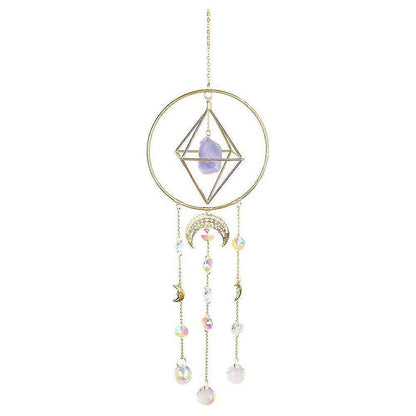 Crystal Prism - Handmade Gold Plated Suncatcher Chandelier Hanging Crystal Tracery V1263-JX-2038