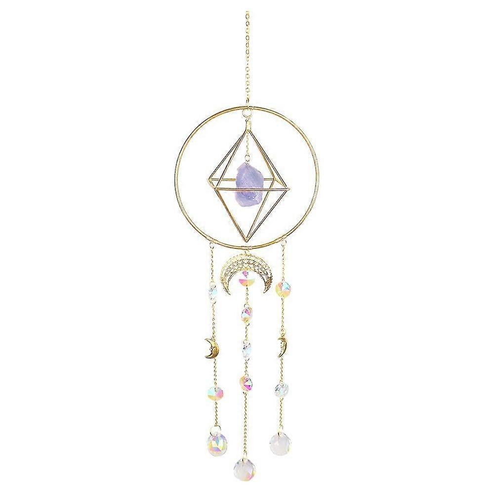 Crystal Prism - Handmade Gold Plated Suncatcher Chandelier Hanging Crystal Tracery V1263-JX-2038