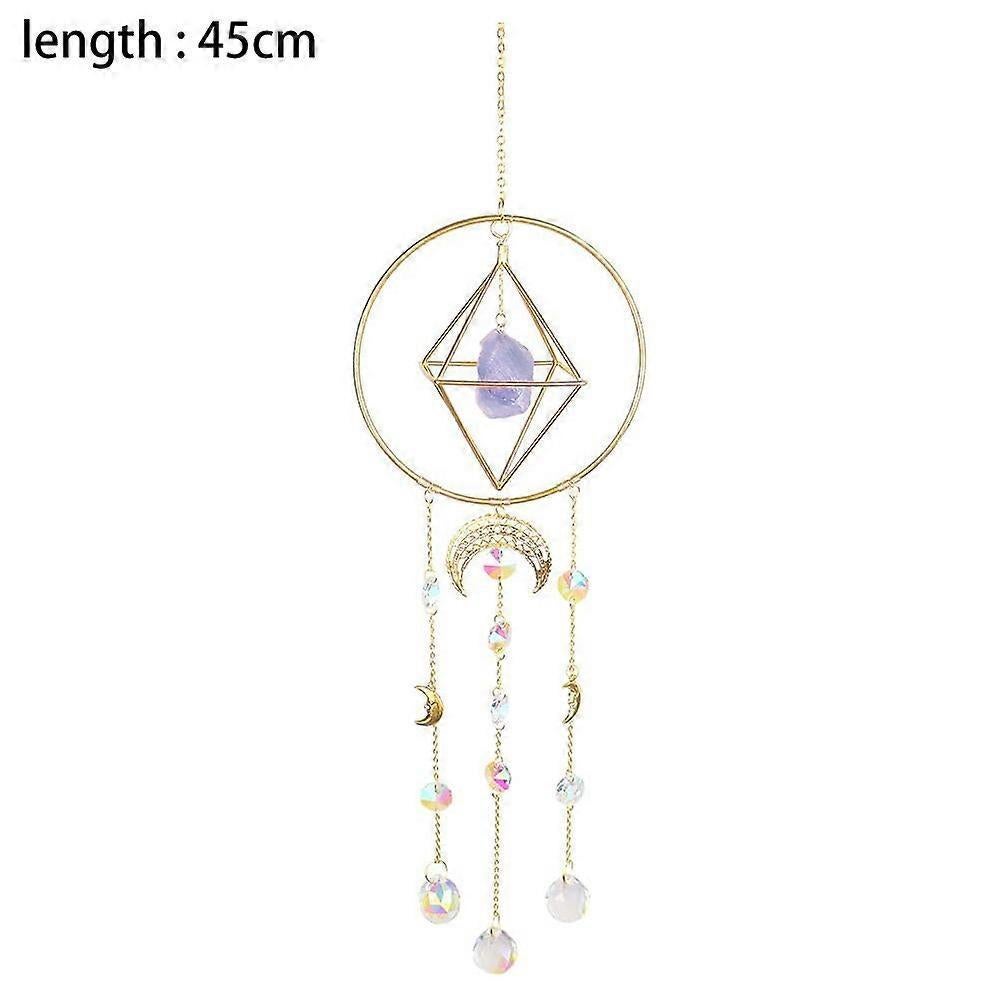 Crystal Prism - Handmade Gold Plated Suncatcher Chandelier Hanging Crystal Tracery V1263-JX-2038