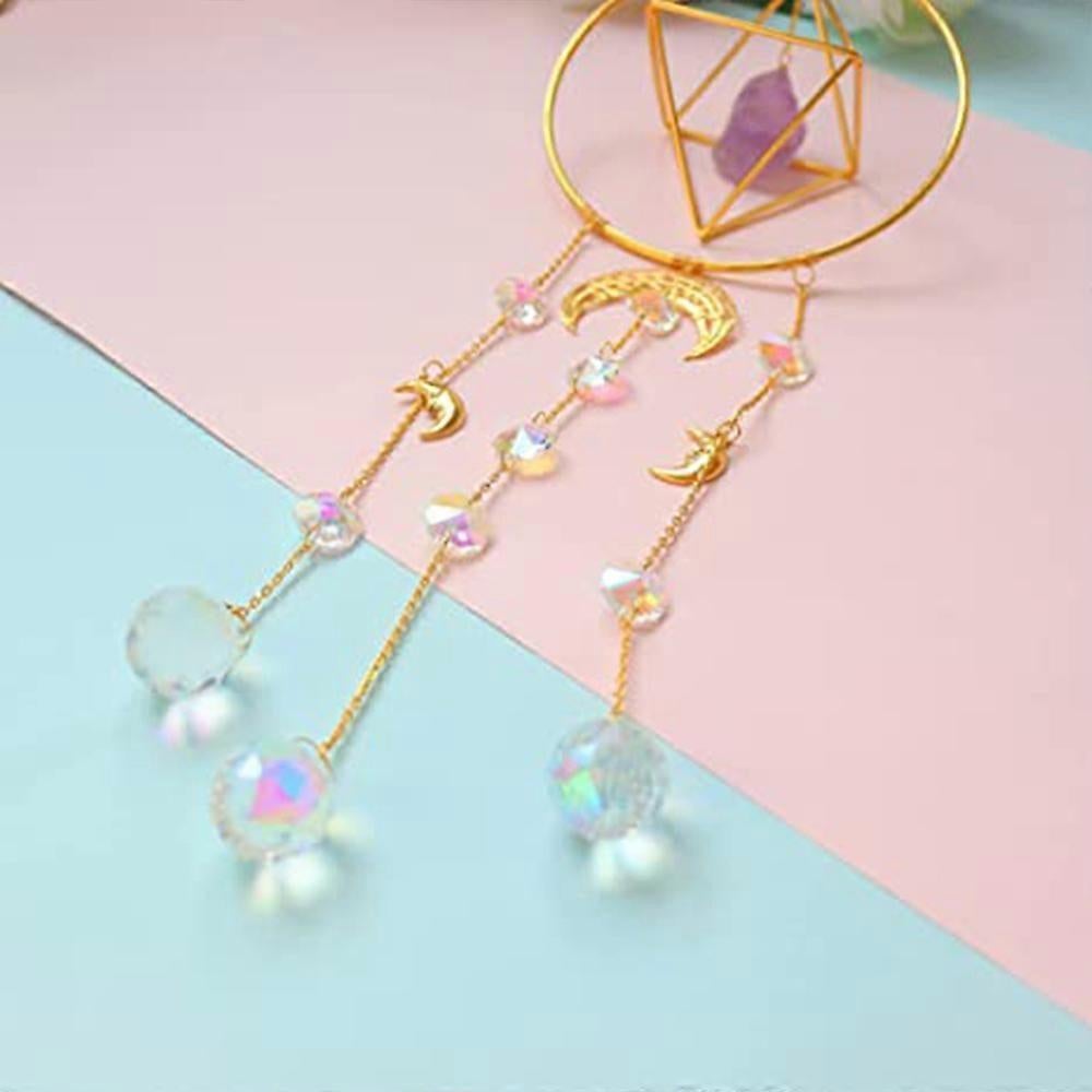 Crystal Prism - Handmade Gold Plated Suncatcher Chandelier Hanging Crystal Tracery V1263-JX-2038