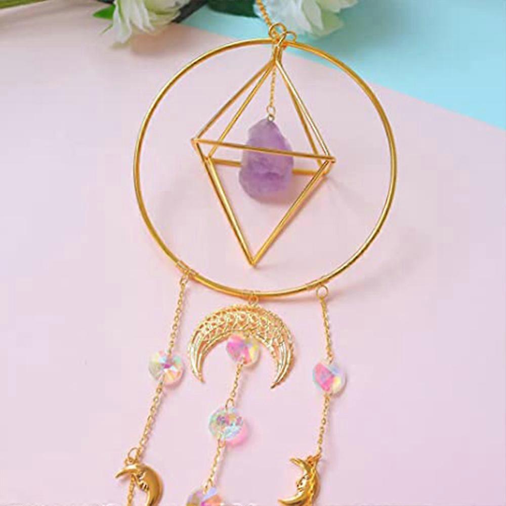 Crystal Prism - Handmade Gold Plated Suncatcher Chandelier Hanging Crystal Tracery V1263-JX-2038