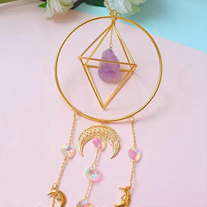 Crystal Prism - Handmade Gold Plated Suncatcher Chandelier Hanging Crystal Tracery V1263-JX-2038