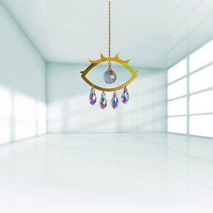 Evil Eye Suncatcher Crystal Light Catcher window curtain home decoration crystal tracery V1263-JX-2039