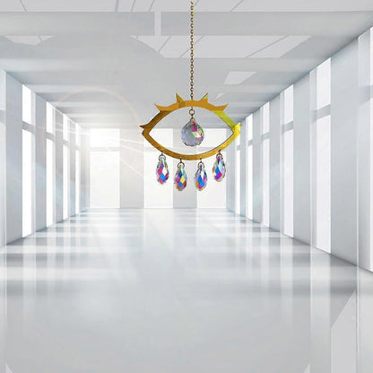 Evil Eye Suncatcher Crystal Light Catcher window curtain home decoration crystal tracery V1263-JX-2039