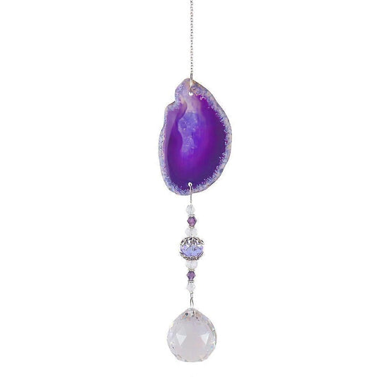 Crystal Pendant - Unique and Beautiful Piece of Natural Agate 1pc Natural Agate Crystal Pendant-Purple V1263-JX-2040