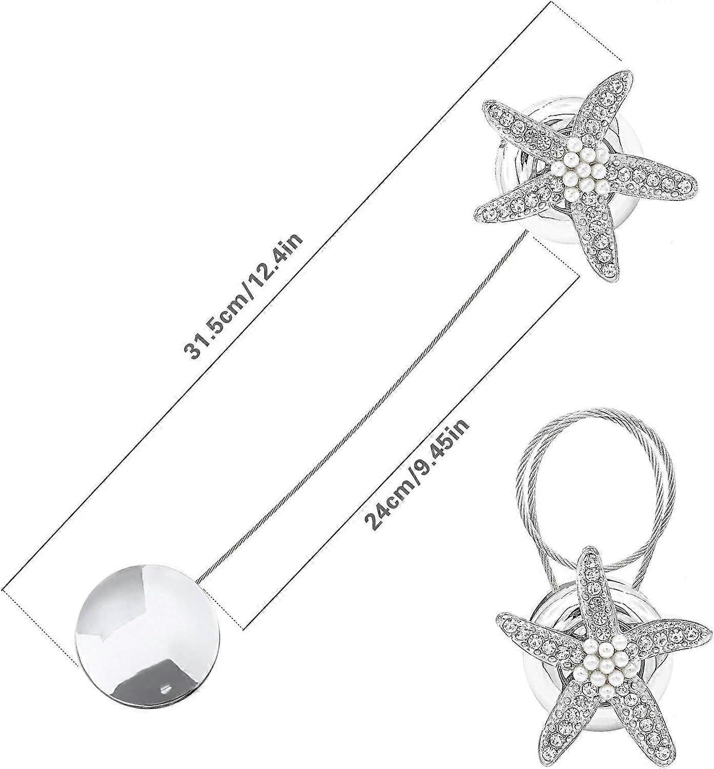 Set of 2 crystal hangers with silver padlocks for curtain buckles V1263-JX-2043
