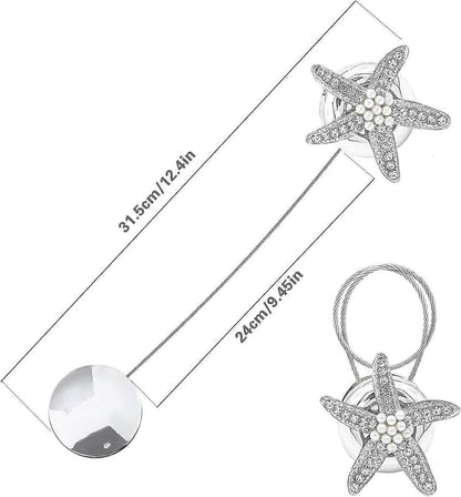 Set of 2 crystal hangers with silver padlocks for curtain buckles V1263-JX-2043
