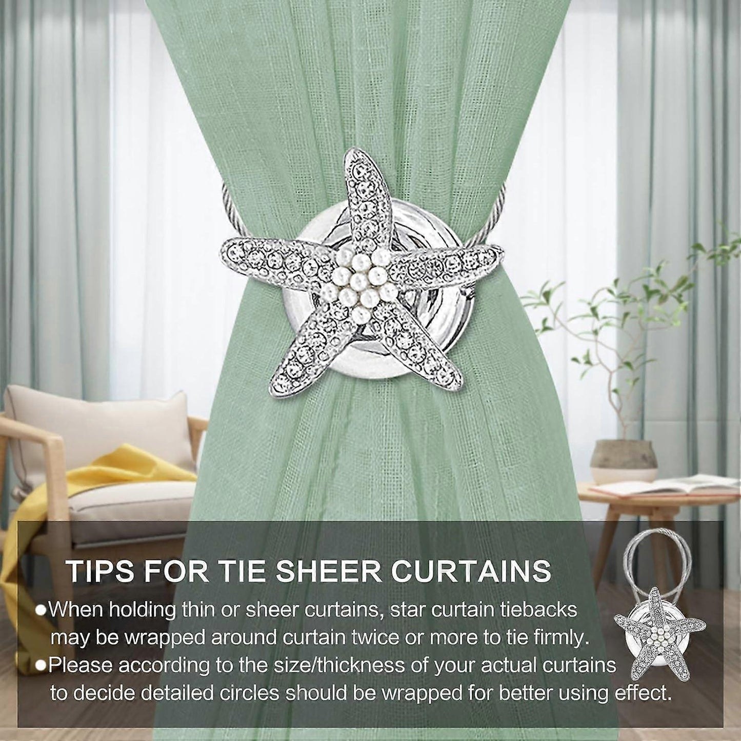 Set of 2 crystal hangers with silver padlocks for curtain buckles V1263-JX-2043